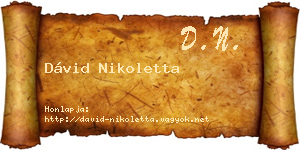 Dávid Nikoletta névjegykártya