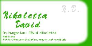 nikoletta david business card